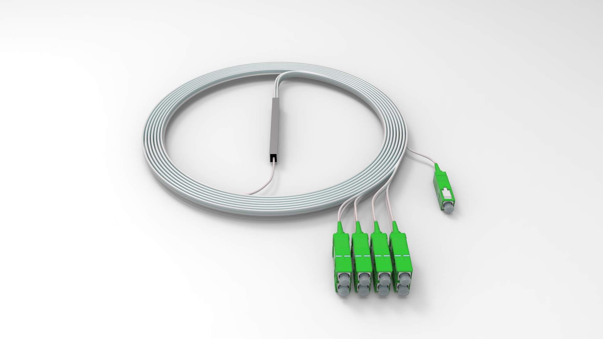 Mini Module PLC Fiber Splitter, Blockless, 900μm, SC APC UPC Singlemode